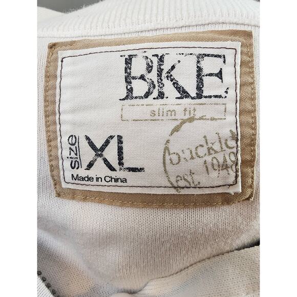 BKE Sweater Mens Size XL White Gray Argyle Athletic Fit Long Sleeve Full Zip - Picture 12 of 12